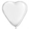 Шар фигурный 16" Сердце, Белое, матовый наполнен гелием и обработан Hi-Float'ом - фото 10644