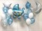 Набор шаров на рождение мальчика Два фонтана по 10шаров +коляска +месяц на грузах №7 (комплект) - фото 11504
