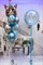 Набор шаров большой шар Deco Bubble голубой с двойным конфетти+фонтан из 11шаров №1 (комплект) - фото 11527