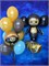Фонтан из 10 шаров  + апельсин + фигура Чебурашка №353а а353