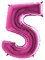 Шар фольга Фигура ЦИФРА 5 Pink 40" (Gr) - фото 7664