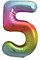 Шар фольга фигура Цифра 5 Яркая радуга, Градиент 34" /Db - фото 9234
