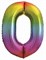 Шар фольга фигура Цифра 0 Яркая радуга, Градиент 34" /Db - фото 9235