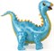 Шар (39''/99 см) Ходячая Фигура, Динозавр Стегозавр, Голубой, 1 шт. (воздух) /К - фото 9353